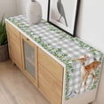 thumbnail image 4 of Spring Botanical Table Runner - 70 Inch Long, Kitchen Dining Table Runner Dresser Scarves, Green Leaves Deers Birds Flowers Gray Plaid Farmhouse Decor for Coffee Tables Wedding Party Banquet, 4 of 8