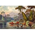 thumbnail image 2 of Haeckel, Ernst 32x23 White Modern Wood Framed Museum Art Print Titled - Urwald am Blauen Fluß Kelany-Ganga, Ceylon, 2 of 4