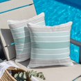 thumbnail image 4 of Throw Pillow Covers, Aqua Ombre Stripes Decorative Throw Pillow Covers 20x20 Inch, Modern Abstract Stripes Aesthetic Square Linen Pillow Cases for Couch/Living Room/Sofa, 4 of 9