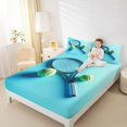 thumbnail image 4 of Feelyou Sports Lover Teens Twin Sheet Sets, Eat Sleep Tennis Repeat Twin Fitted Sheet, Ball Gaming Gamer Flat Sheet, Microfiber Bedroom Decor, 3-Piece, 4 of 7