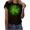 thumbnail image 1 of Tops a la moda para mujer, divertidas camisetas blancas holgadas informales con estampado del Día de San Patricio, camiseta con estampado de blusa Pompotops hfajkhk127341, 1 of 9