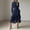 Navy, variant on Fall Wedding Guest Dresses Solid Color Long Sleeve Crew Neck Dresses Ruffle Relaxed Fit Evening Dress for Beach and Vacation
