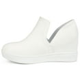 thumbnail image 3 of Journee Womens Cardi Round Toe Slip On Wedge Sneakers, Widths Available, 3 of 10