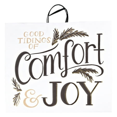 Holiday Time Kraft Jumbo Vogue Gift Bag Comfort Joy