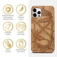 thumbnail image 4 of Case Yard Wooden Case Outside Soft TPU Silicone Slim Fit Shockproof Wood Phone Cover for Girls Boys Men and Women Supports Wireless Charging Hourglass with Roses Design case for iPhone-11-Pro-Max, 4 of 7