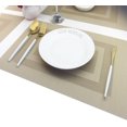 thumbnail image 4 of Juego de 4 manteles individuales, manteles individuales lavables de vinilo tejido para mesa de cocina, manteles individuales antideslizantes para mesa de comedor (Beige), 4 of 5