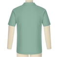 thumbnail image 6 of ZCFZJW Men's Casual Linen Button Down Shirt Short Sleeve Beach Shirt Solid Color Regular Fit Lightweight Holiday Vacation Tops with Double Front Pockets Mint Green XL, 6 of 7