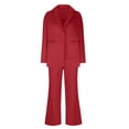 thumbnail image 5 of QATAINLAV Blazer Sets for Women 2 Piece Business Casual Outfits 2025 Dressy Casual Blazers Jacket and Wide Leg Pants Suit Set with Pockets Ofertas en Walmart Red XXL, 5 of 7
