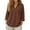 #119-Coffee, variant on Women's Summer Layering Blouse V-Neck Long Sleeve Linen Cardigan Solid Color Casual Loose Fit Open Front Top Gift