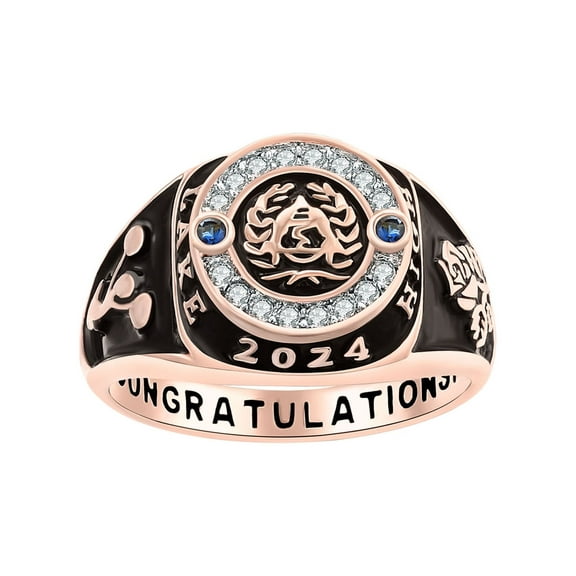Order Now for 2025 Graduation, Freestyle Women's CZ Multiple Graphics Birthstone Class Ring, Personalized, High School or College