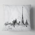 thumbnail image 2 of Designart Paris with Eiffel Silhouette - Cityscape Painting Throw Pillow - 16x16, 2 of 5