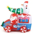 thumbnail image 1 of Costway 6 ft Christmas Inflatable Santa on Car with Santa Clause Snowma Christmas Treen, 1 of 10