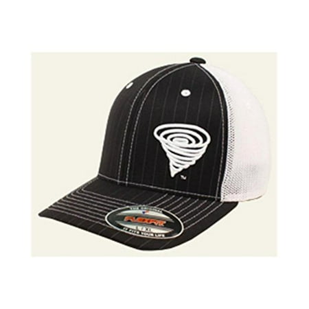 Flex Fit Pinstripe Hat - M&F Western Products 1518601-L-XL Twister Mens Flex Fit Offset Pinstripe Mesh Back Ball Cap, Black - Large, Extra Large