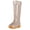 #1 Khaki, variant on Taqqpue Women's Rain Boots Plus Size Knee High Fleece Lined Warm Thick Sole Mid Heel Waterproof Long Boots for Women Size 5-10.5 Non-Slip Waterproof Garden Shoes Outdoor Wet Weather
