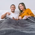 thumbnail image 2 of Brookstone  Heated Plush Blanket King - Grey, 2 of 5