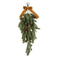 thumbnail image 2 of 4-Piece Christmas Teardrop Swag Garland Set with Pine Cones & Velvet Bow | 27.5-Inch Artificial Winter Greenery for Indoor & Outdoor Holiday Decor, 2 of 7