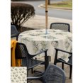 thumbnail image 5 of Outdoor Tablecloth with Umbrella Hole for Patio/Picnic/Party/Camping, Navy Beach Scallops Waterproof Table Cloth Square Cover Washable, Vintage Summer Coastal Leaves Beige (54"x 54"), 5 of 9