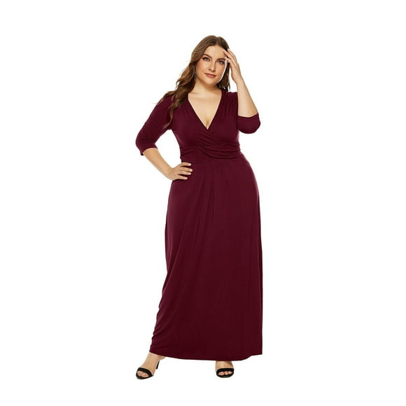 Maxi Vestido Largo De Fiesta Elegante Dama Sexi Talla Extra DaraBaby Vest031