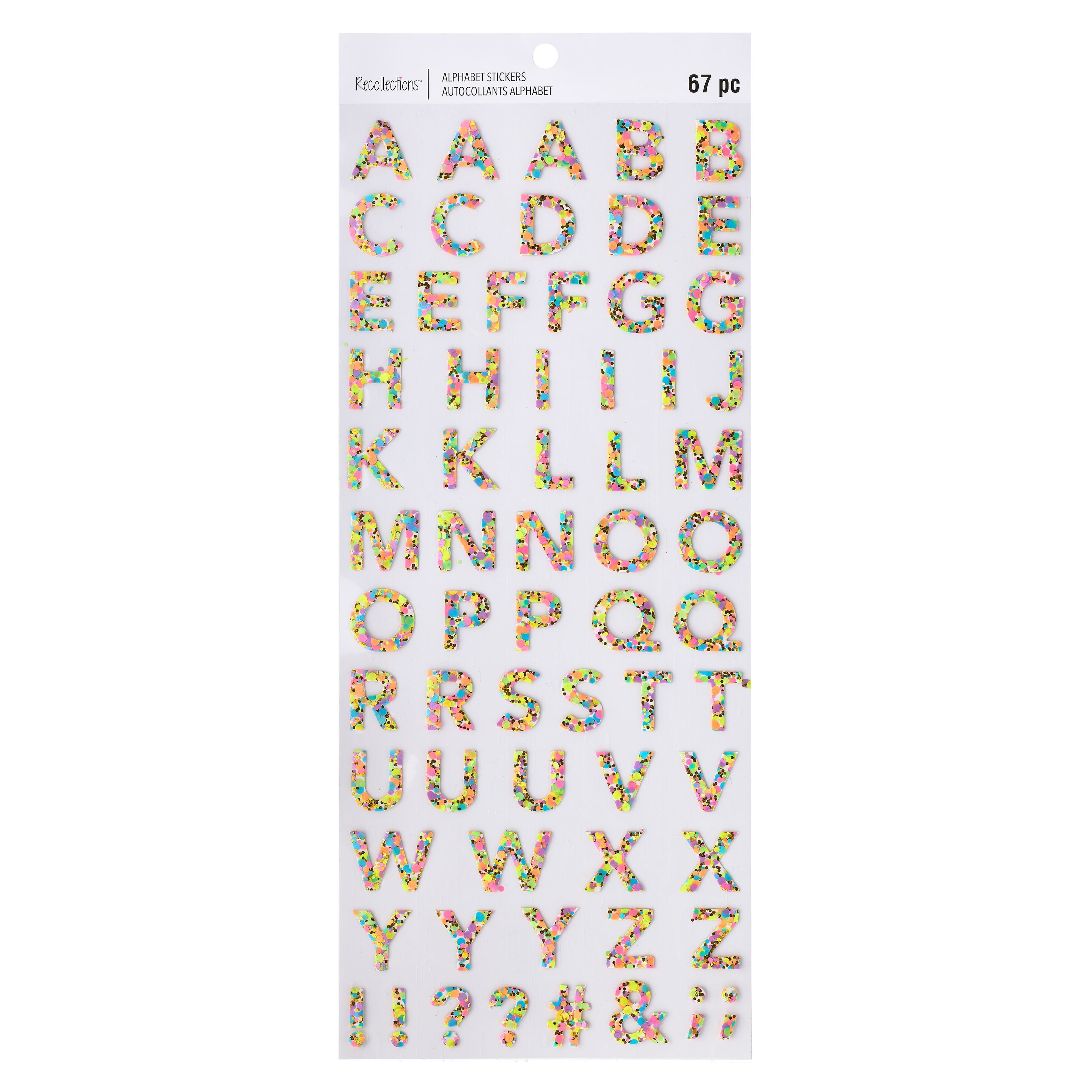 Recollections Bright Confetti Alphabet Stickers, 12 Pack