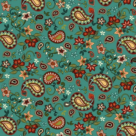Santa Fe Paisley Flower 44" Cotton Fabric Print
