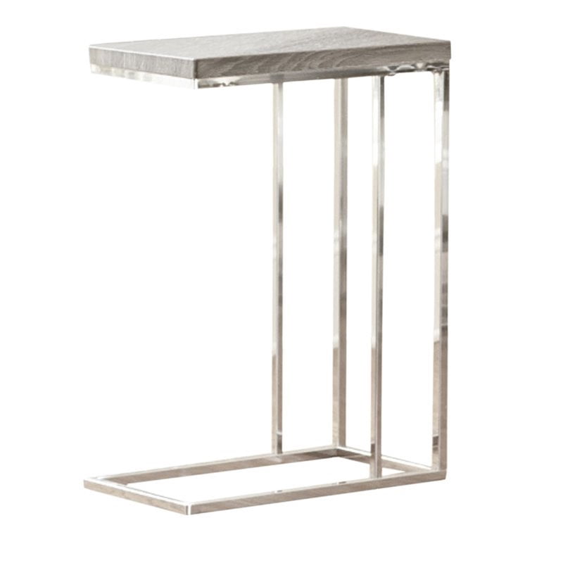 Steve Silver Lucia Beistelltisch In Weiß - Moderner Side Table Mit Chromrahmen & Stabilem Design | 60x60x60 Cm