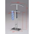 thumbnail image 3 of Kings Brand Furniture - Dossi Metal Suit Valet Stand, Clothes Rack, Clothing Organizer, Jacket Hanger, Tie Hanger (Chrome), 3 of 5