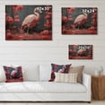 thumbnail image 4 of Designart "Elegant Flair Pink Flamingo" Animals Print on Natural Pine Wood, 4 of 5