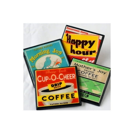 

Vintage Coffee Label Coaster Set