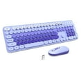 thumbnail image 1 of Chumajor Clavier et Souris Sans Fil, Clavier de Machine à Écrire Silencieux de Taille Complète Coloré avec Touches Rondes, Souris Mignonne 2.4G Compatible avec Pc/ordinateur Portable, 1 of 7