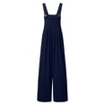 thumbnail image 3 of CCRFTGI Girls Rompers Size 6-7 Sleeveless Girls Jumpsuits Size 10-12 Summer Spaghetti Strap Overalls with Pockets Back To School Outfit Navy 7-8 Years, 3 of 4