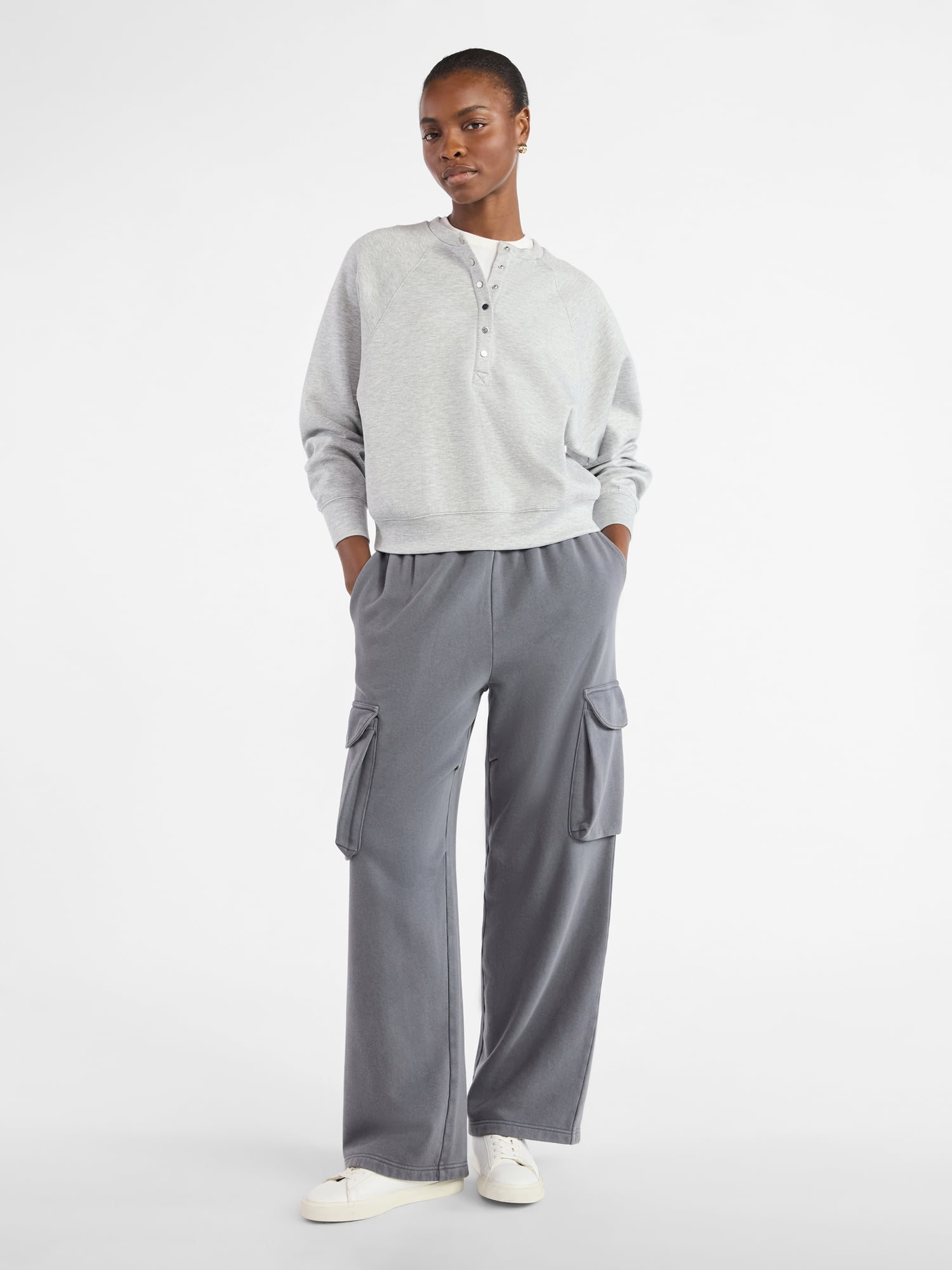 Scoop Women’s New Scubaknit Raglan Henley Top, Sizes XS-XXL