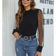 thumbnail image 4 of Blusa de manga larga para mujer camisas de manga larga de malla de lunares fáciles de combinar para casual Fugacal Otros, 4 of 6