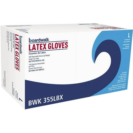 Boardwalk Powdered General Purpose Large Natural Latex Gloves, 1000 count