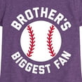 thumbnail image 3 of Instant Message - Brother's Biggest Fan - Youth Girls Fitted Short Sleeve T-Shirt, 3 of 6