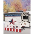 thumbnail image 5 of 4th of July RV Awning Sun Shade Screen 9'X7' American Star Flag Mesh Sunscreen Red White Stripe Awning Shade Screen with Zipper UV Blocker Completed Kits for RV Motorhome Camper Travel, 5 of 7