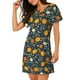 thumbnail image 2 of Fotbe Pumpkin Bata de Dormir para Mujer con Estampado, Camisón de Algodón de Manga Corta, Ropa de Dormir Casual, 2 of 6