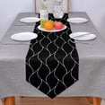 thumbnail image 3 of Triangle Table Runners Long Black Quatrefoil Water Wave Texture Dresser Scarves Table Decoration for Wedding Party/Graduation Ceremony/Banquet, 3 of 7