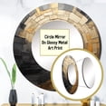 thumbnail image 3 of Designart "Stylish Black & Gold Pottery Circles" Abstract Spirals Gold Large Round Mirror - Round Office Mirror Wall Decor - Modern Round Printed Mirror - 23" x 23", 3 of 6