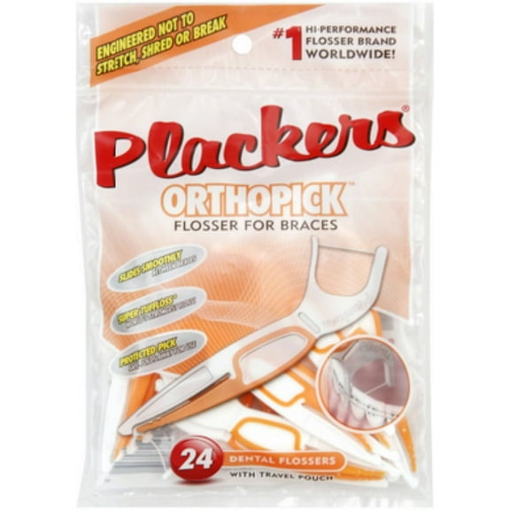 PLACKERS Orthopick Flosser For Braces, 24 ea