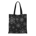 thumbnail image 1 of JSDART Canvas Tote Bag Flake Winter Snowflake Pattern Snow Christmas Black Abstract Celebration Reusable Shoulder Grocery Shopping Bags Handbag, 1 of 1