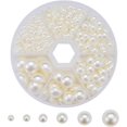 thumbnail image 1 of Craft Pearls Flatback,690pcs Half Round Pearl Beads 6 Sizes Pearl Cabochon Faux Pearl Beads for DIY Scrapbook Phone Case, 1 of 4