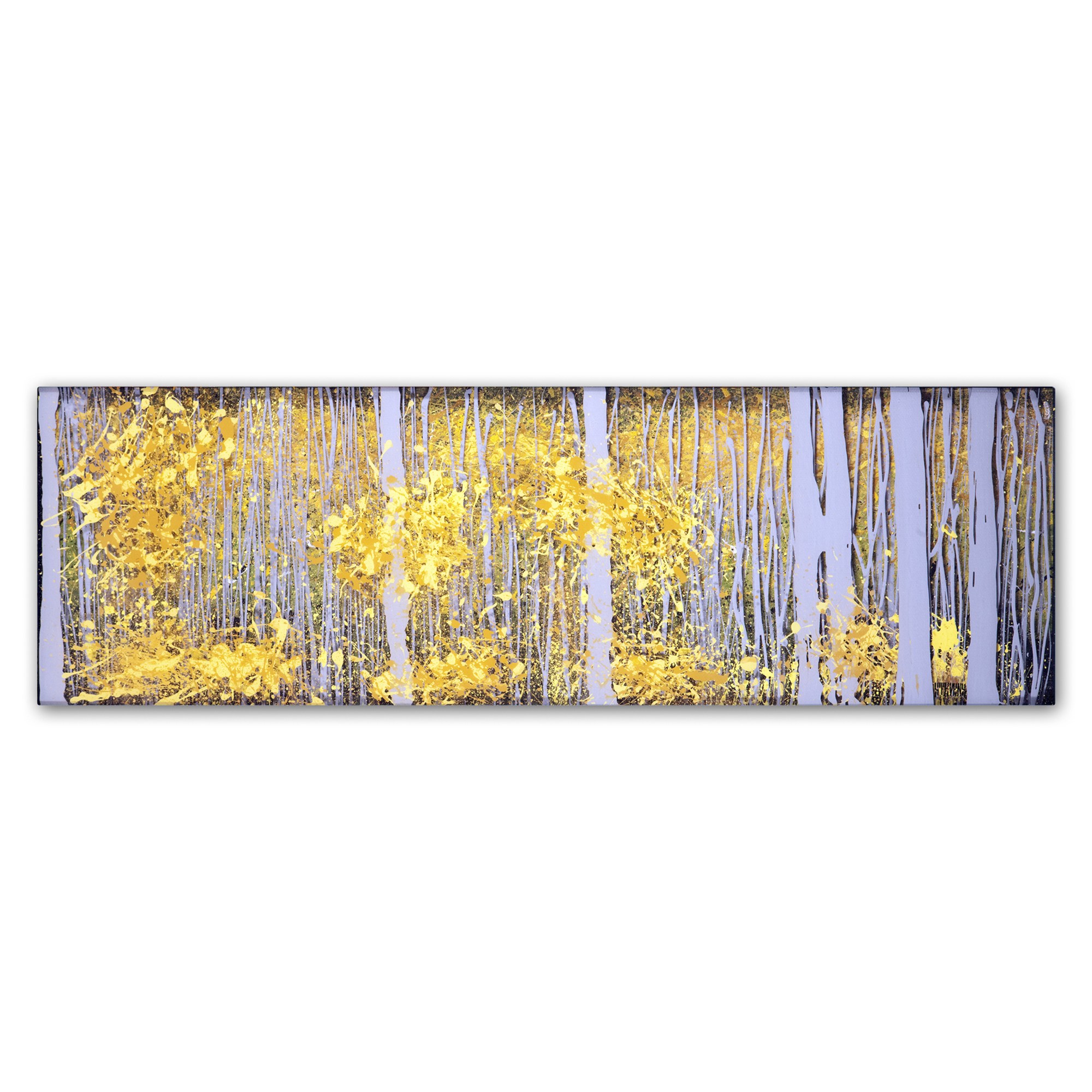 Trademark Fine Art "PanorAspens Grey Forest" Canvas Art by Roderick Stevens