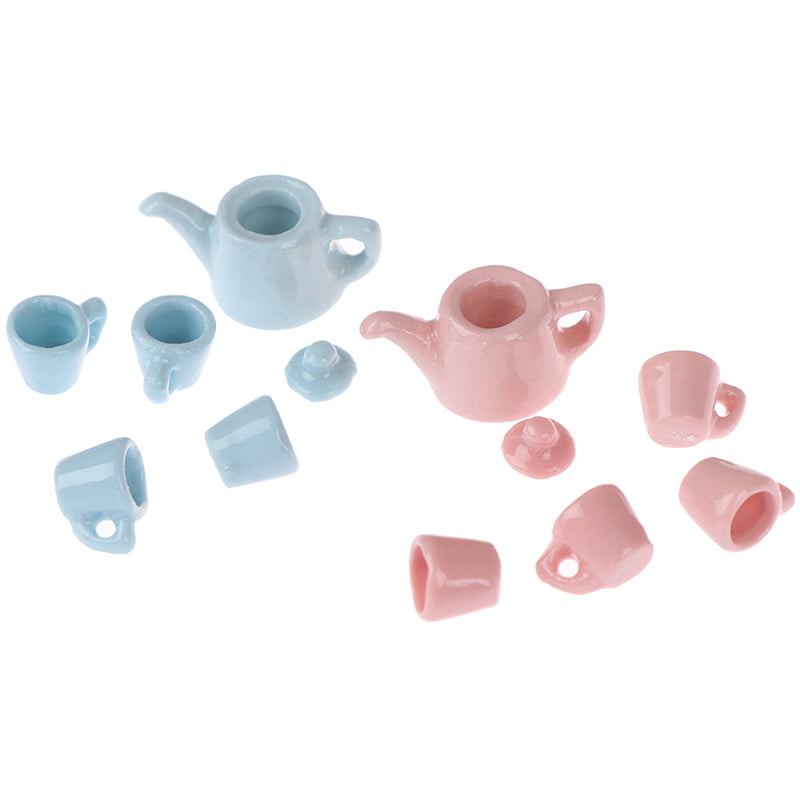 5Pcs/set 1:12 Dollhouse miniature modern porcelain tea cup seRSS5 