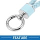 thumbnail image 3 of Llavero de Bargains Únicos, llavero universal con anillo para llaveros para mujeres, cuero sintético azul claro tono plateado, 3 of 6