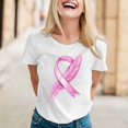 thumbnail image 2 of Breast Cancer Shirt Women Pink Ribbon Breast Cancer Awareness Shirts Breast Cancer Survivor We Fight Together Warrior Short Sleeve Tee Top (White, M), 2 of 4