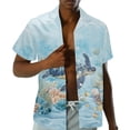 thumbnail image 2 of Uorisanigo Blue Turtle Matching Couple Outfits Husban and Wife Clothing Men's Short Sleeve Shirt Size L Soft Beach Shirts and Women's Tank Dress Irregular Hawaiian Sundress, 2 of 7