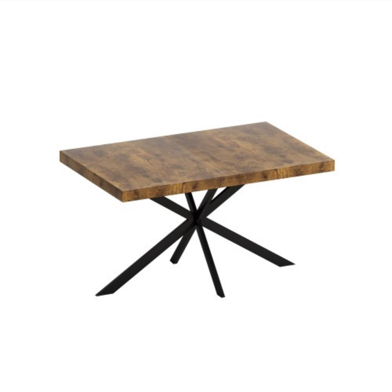 55.11"-70.86" Extendable Dining Table for 4-6, Retro Rectangular Kitchen Table with Storage Box, Antique Wood Top, Farmhouse Dining Table for Dining Room & Living Room, Black Brown