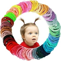 GIXUSIL 180 Pcs Seamless Rubber Hair Ties for Baby Girls, Multicolor Elastic Hair Bands, Rubber Hair Elastics, Ponytail Holders Headbands, Hair Scrunchies for Toddler