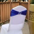 thumbnail image 2 of BalsaCircle 5 Royal Blue Metallic Spandex Chair Sashes Silver Round Buckles Party Ceremony, 2 of 8