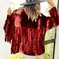 thumbnail image 6 of Tiweut Jackets for Womens Fringe Disco Theme Fashion Sequins Tassel Long Sleeve Party Gown Outwear Tops Red,One Size, 6 of 6